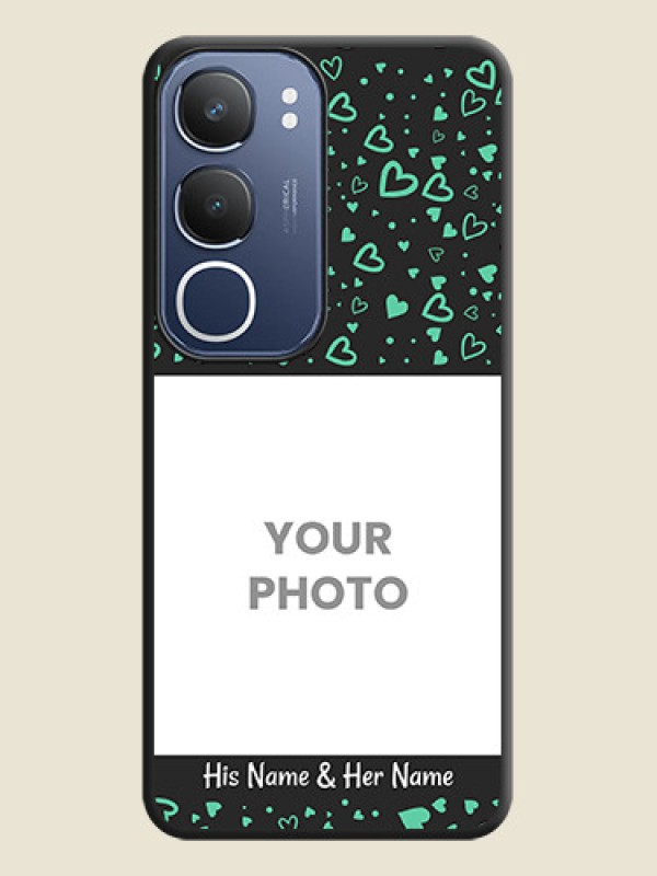 Custom Sea Green Indefinite Love Pattern on Photo On Space Black Custom Soft Matte Mobile Back Cover - Vivo Y29 5G - alternate view