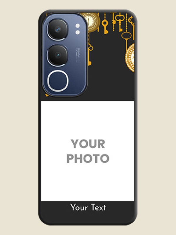 Custom Decorative Design with Text On Space Black Custom Soft Matte Mobile Back Cover - Vivo Y29 5G - alternate view