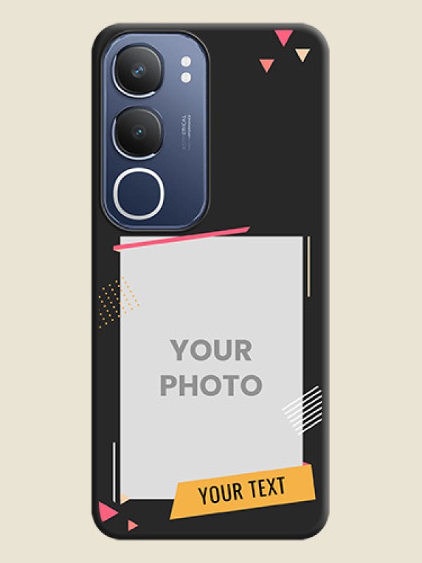 Custom Photo Frame with Triangle Small Dots on Photo On Space Black Custom Soft Matte Mobile Back Cover - Vivo Y29 5G - alternate view