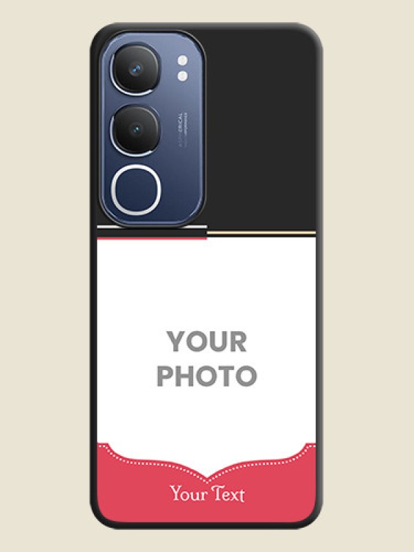 Custom Classic Plain Design with Name On Space Black Custom Soft Matte Mobile Back Cover - Vivo Y29 5G - alternate view