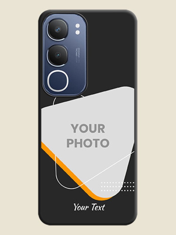 Custom Yellow Triangle on Photo On Space Black Custom Soft Matte Mobile Back Cover - Vivo Y29 5G - alternate view