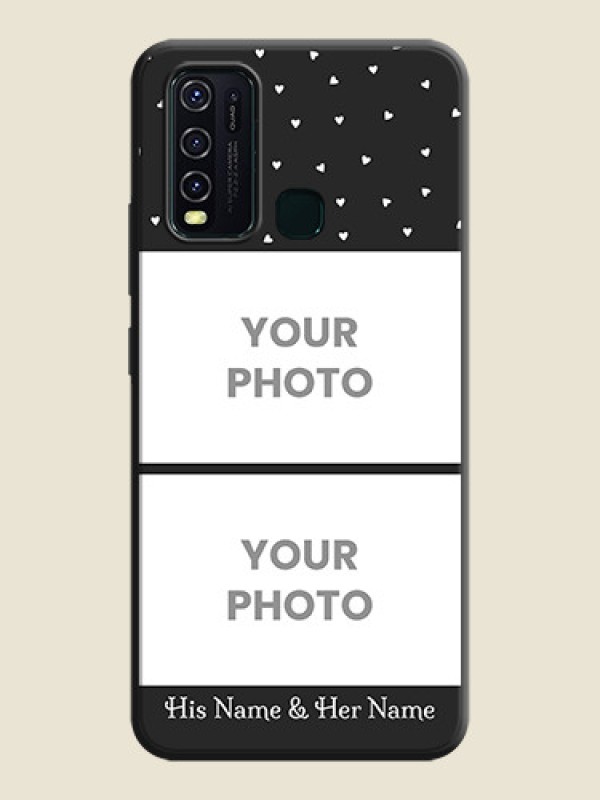 Custom Miniature Love Symbols with Name on Space Black Custom Soft Matte Back Cover - Vivo Y30 - alternate view