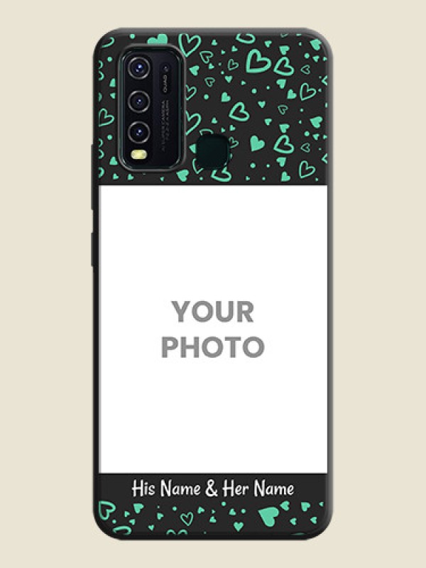 Custom Sea Green Indefinite Love Pattern - Photo on Space Black Soft Matte Mobile Cover - Vivo Y30 - alternate view