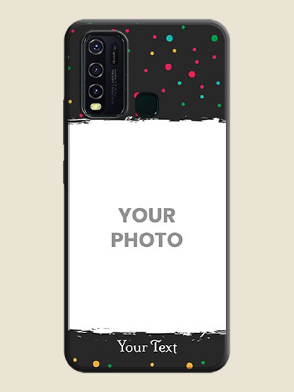 Custom Multicolor Dotted Pattern with Text on Space Black Custom Soft Matte Phone Back Cover - Vivo Y30 - alternate view