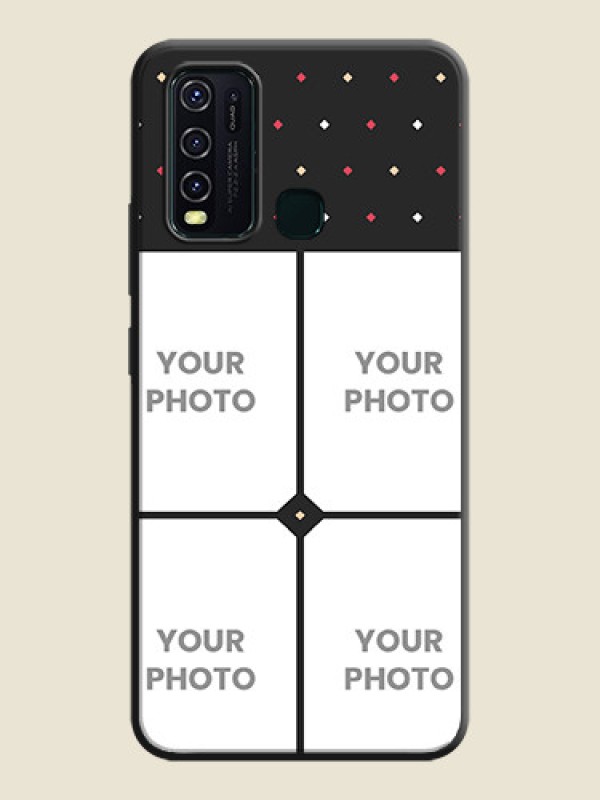 Custom Multicolor Dotted Pattern with 4 Image Holder on Space Black Custom Soft Matte Phone Cases - Vivo Y30 - alternate view
