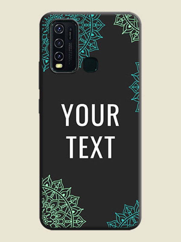 Custom Your Name with Floral Design on Space Black Custom Soft Matte Back Cover - Vivo Y30 - alternate view