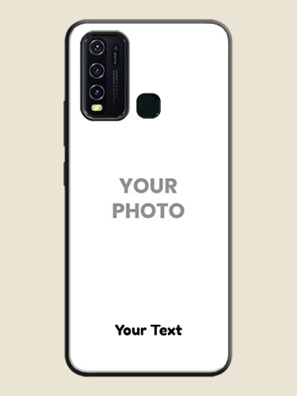 Custom Full Single Pic Upload With Text On Space Black Personalized Soft Matte Phone Covers -Vivo Y30 - alternate view