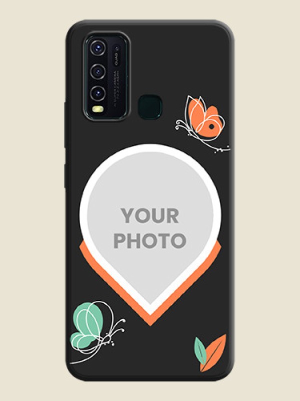 Custom Upload Pic With Simple Butterly Design On Space Black Personalized Soft Matte Phone Covers -Vivo Y30 - alternate view