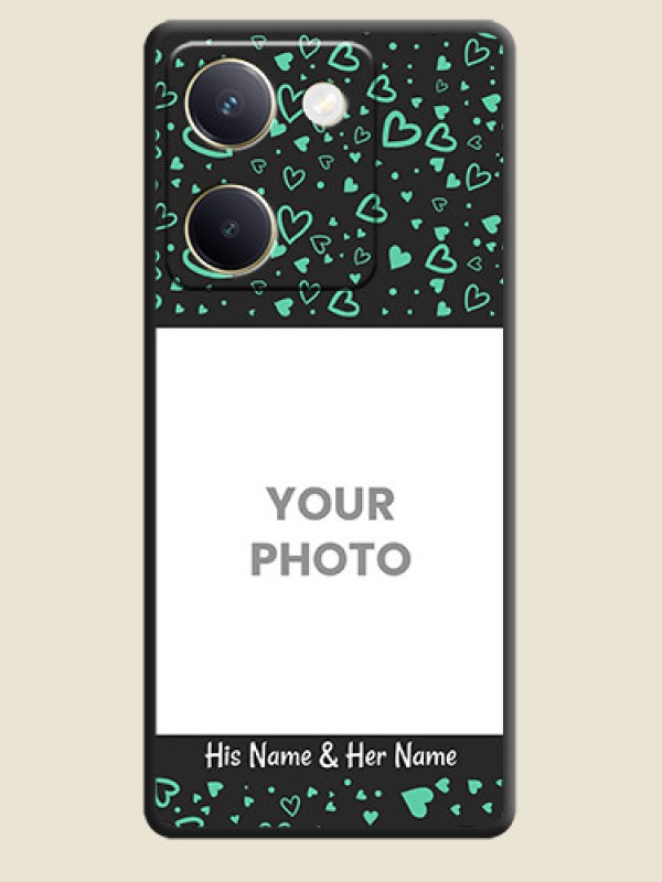 Custom Sea Green Indefinite Love Pattern on Photo On Space Black Custom Soft Matte Mobile Back Cover - Vivo Y300 Plus 5G - alternate view