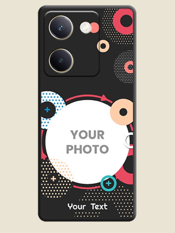 Custom Multicoloured Round Image On Space Black Custom Soft Matte Mobile Back Cover - Vivo Y300 Plus 5G - alternate view