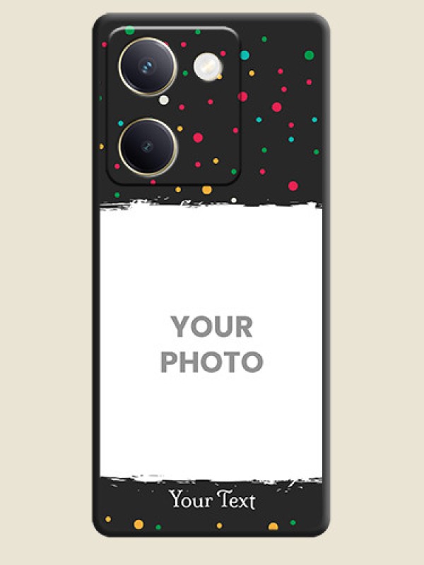 Custom Multicolor Dotted Pattern with Text On Space Black Custom Soft Matte Mobile Back Cover - Vivo Y300 Plus 5G - alternate view