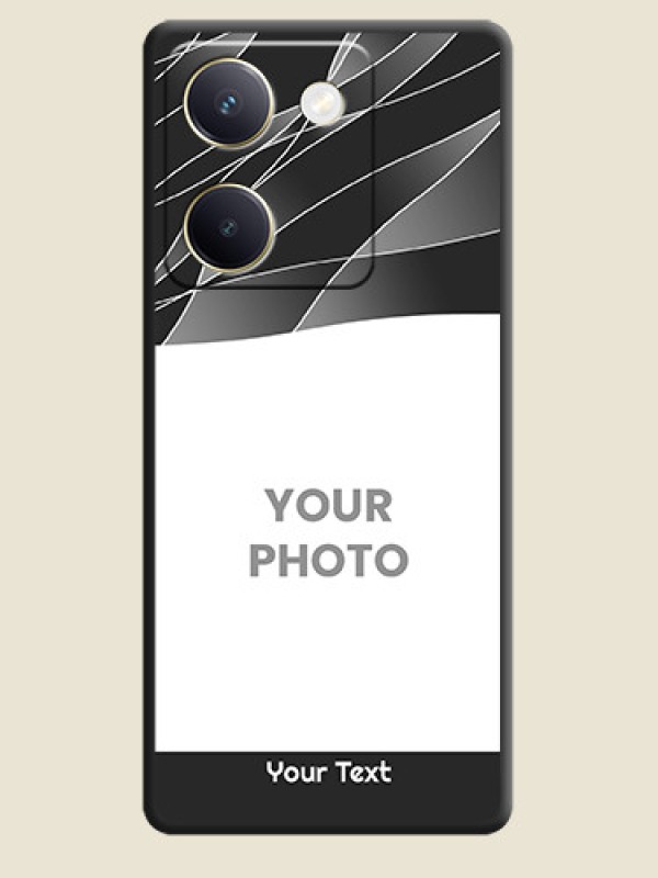 Custom Mixed Wave Lines on Photo On Space Black Custom Soft Matte Mobile Back Cover - Vivo Y300 Plus 5G - alternate view