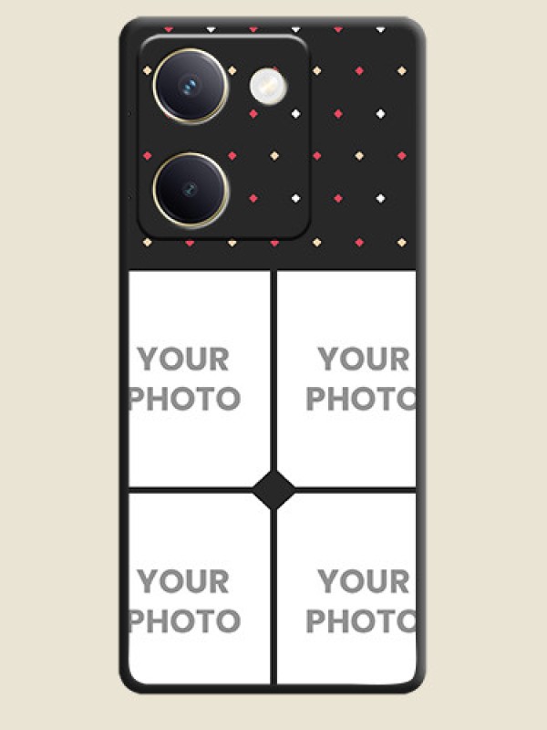 Custom Multicolor Dotted Pattern with 4 Image Holder On Space Black Custom Soft Matte Mobile Back Cover - Vivo Y300 Plus 5G - alternate view