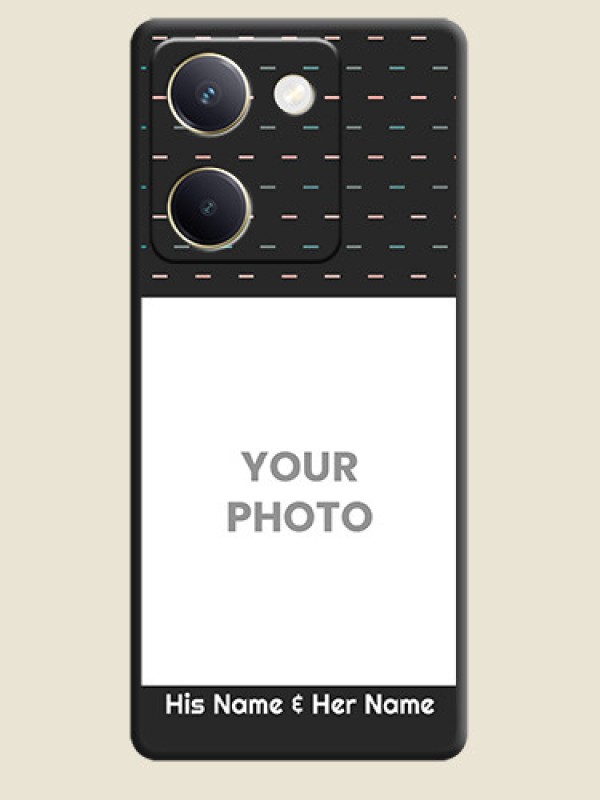 Custom Line Pattern Design with Text On Space Black Custom Soft Matte Mobile Back Cover - Vivo Y300 Plus 5G - alternate view