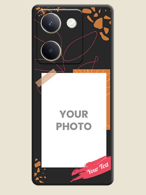 Custom Orange Photo Frame On Space Black Custom Soft Matte Mobile Back Cover - Vivo Y300 Plus 5G - alternate view