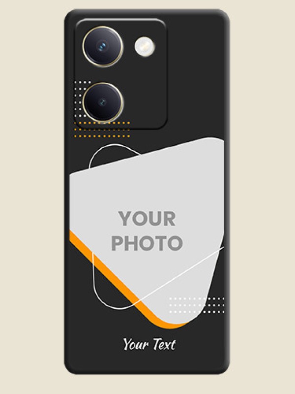 Custom Yellow Triangle on Photo On Space Black Custom Soft Matte Mobile Back Cover - Vivo Y300 Plus 5G - alternate view