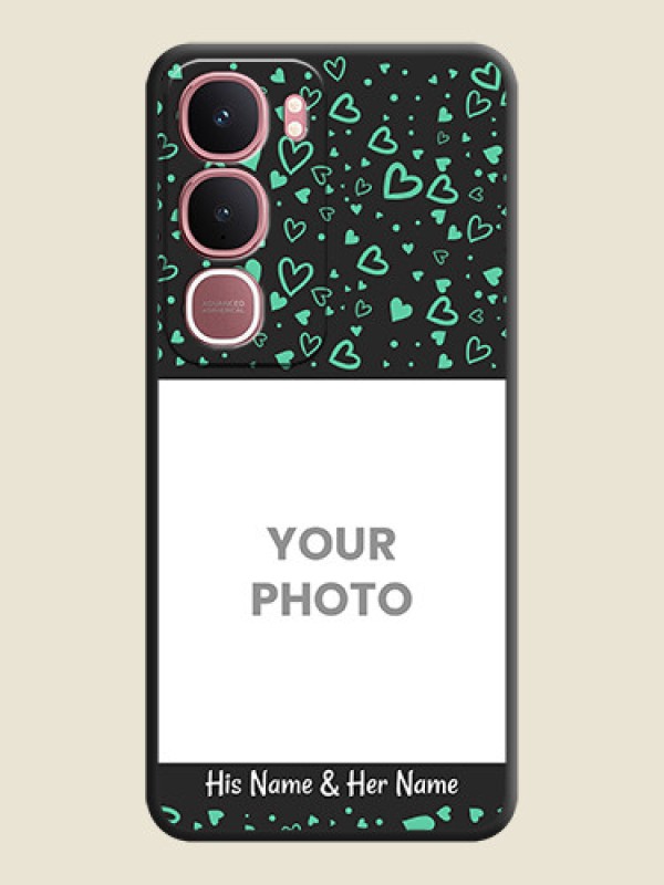 Custom Sea Green Indefinite Love Pattern on Photo On Space Black Custom Soft Matte Mobile Back Cover - Vivo Y31 5G - alternate view
