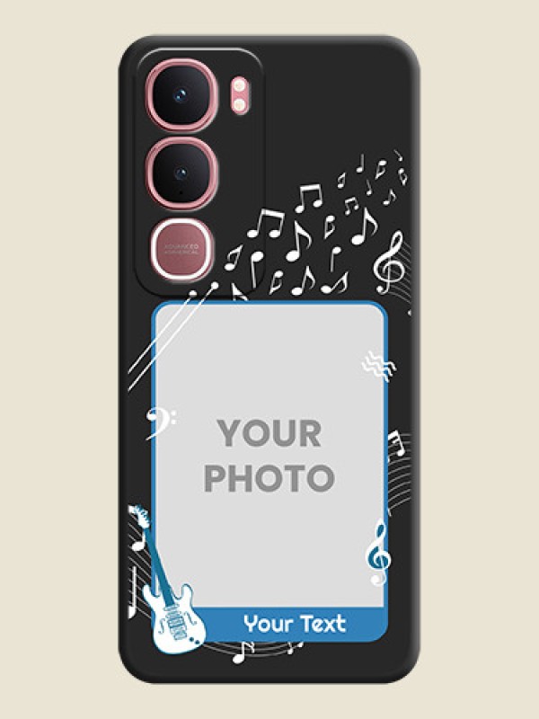 Custom Musical Theme Design with Text on Photo On Space Black Custom Soft Matte Mobile Back Cover - Vivo Y31 5G - alternate view