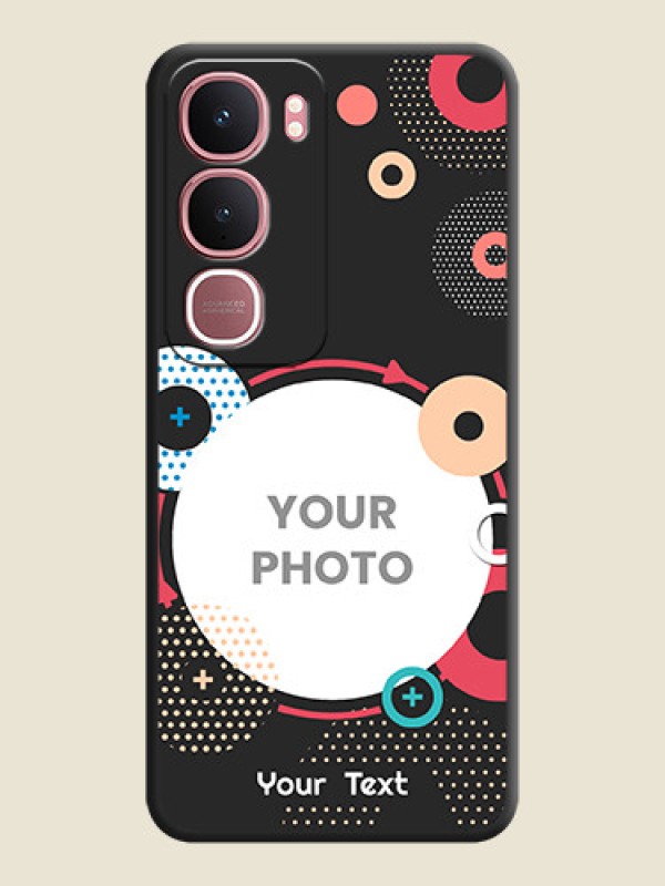 Custom Multicoloured Round Image On Space Black Custom Soft Matte Mobile Back Cover - Vivo Y31 5G - alternate view