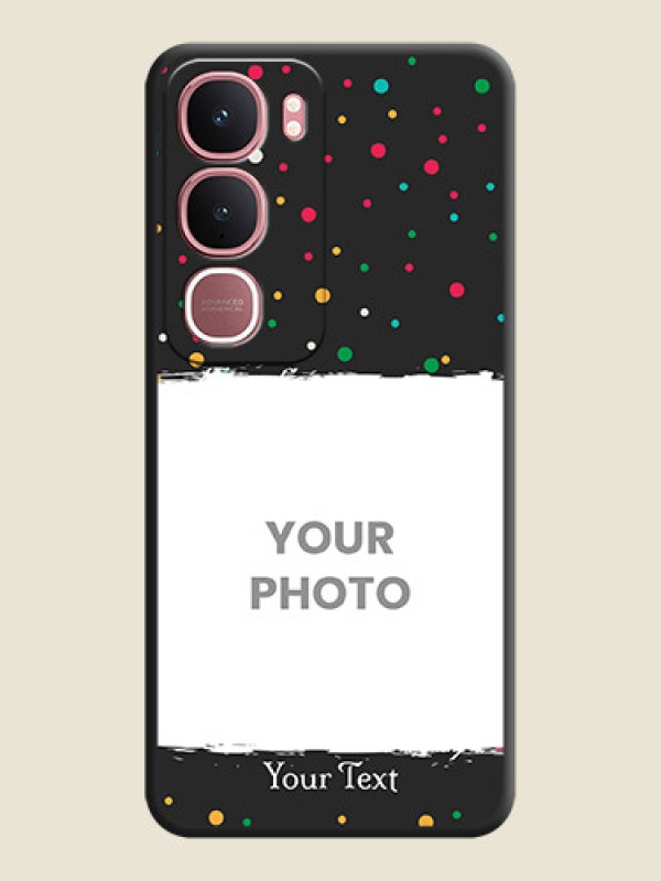 Custom Multicolor Dotted Pattern with Text On Space Black Custom Soft Matte Mobile Back Cover - Vivo Y31 5G - alternate view