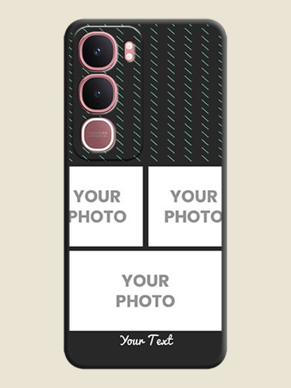 Custom Cross Dotted Pattern with 2 Image Holder On Space Black Custom Soft Matte Mobile Back Cover - Vivo Y31 5G - alternate view