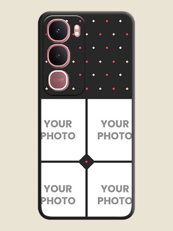 Custom Multicolor Dotted Pattern with 4 Image Holder On Space Black Custom Soft Matte Mobile Back Cover - Vivo Y31 5G - alternate view
