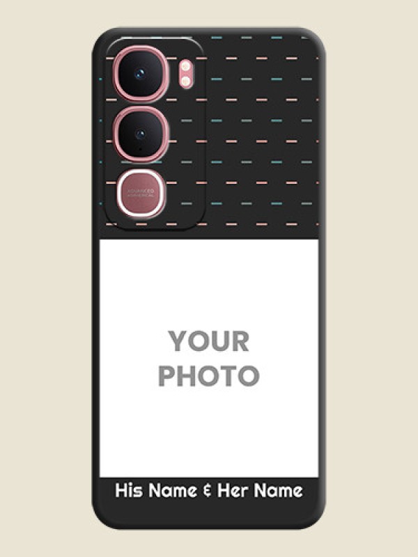 Custom Line Pattern Design with Text On Space Black Custom Soft Matte Mobile Back Cover - Vivo Y31 5G - alternate view