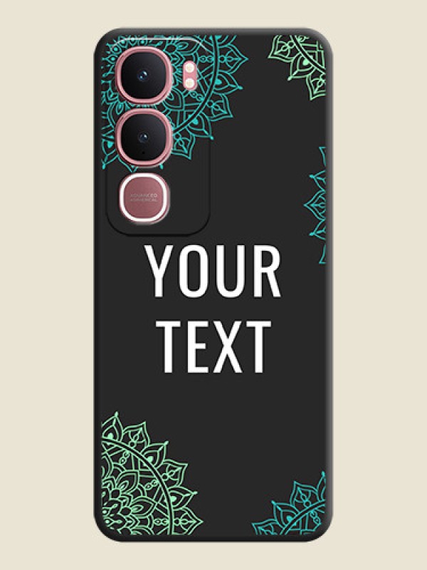 Custom Your Name with Floral Design On Space Black Custom Soft Matte Mobile Back Cover - Vivo Y31 5G - alternate view