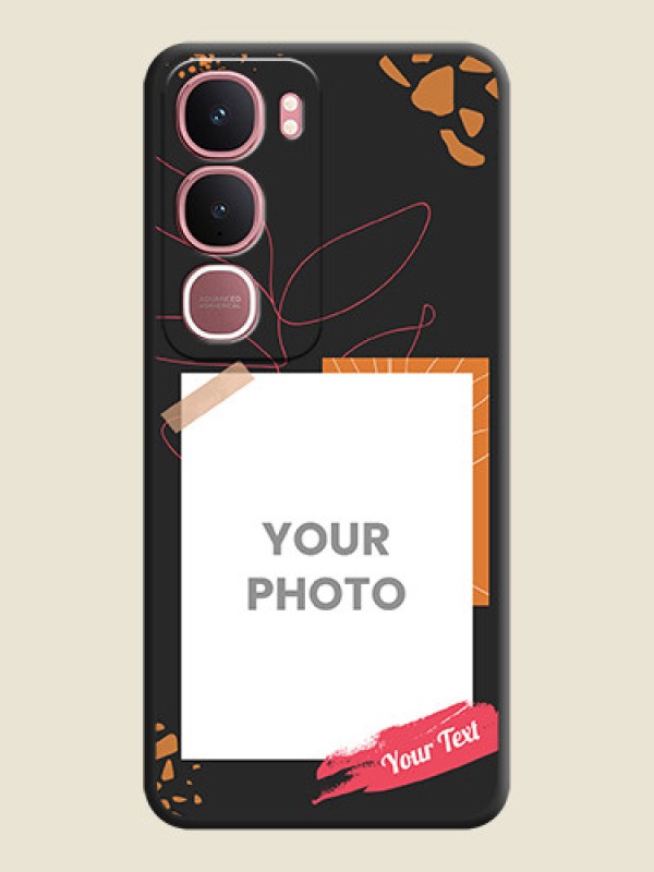 Custom Orange Photo Frame On Space Black Custom Soft Matte Mobile Back Cover - Vivo Y31 5G - alternate view