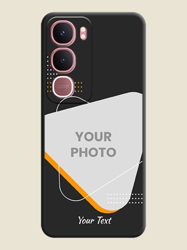 Custom Yellow Triangle on Photo On Space Black Custom Soft Matte Mobile Back Cover - Vivo Y31 5G - alternate view