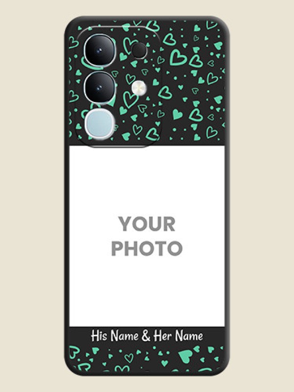Custom Sea Green Indefinite Love Pattern on Photo On Space Black Custom Soft Matte Mobile Back Cover - Vivo Y31 Pro 5G - alternate view