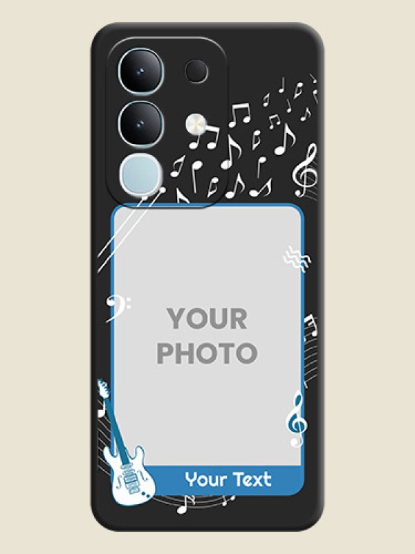 Custom Musical Theme Design with Text on Photo On Space Black Custom Soft Matte Mobile Back Cover - Vivo Y31 Pro 5G - alternate view