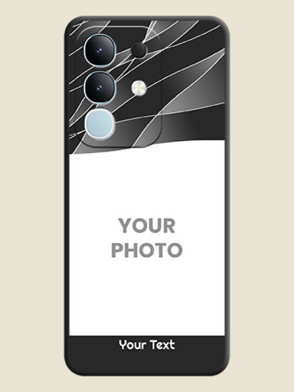 Custom Mixed Wave Lines on Photo On Space Black Custom Soft Matte Mobile Back Cover - Vivo Y31 Pro 5G - alternate view