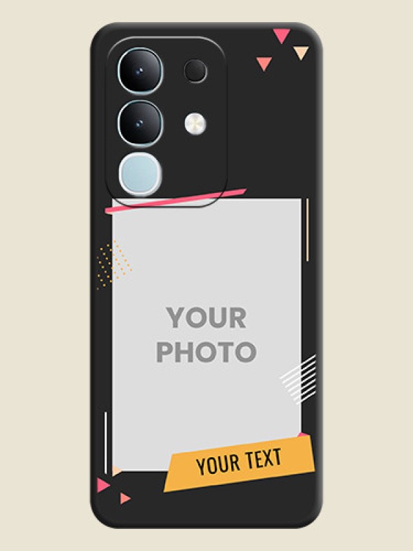 Custom Photo Frame with Triangle Small Dots on Photo On Space Black Custom Soft Matte Mobile Back Cover - Vivo Y31 Pro 5G - alternate view