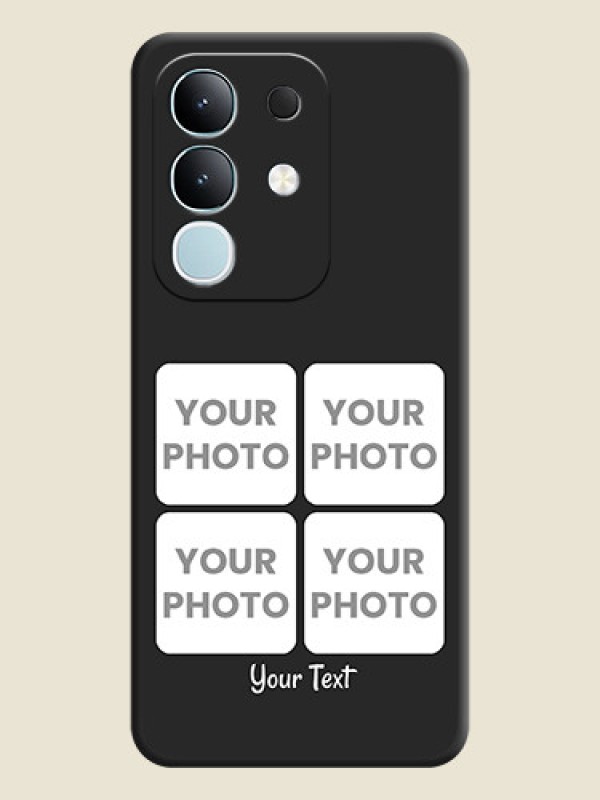 Custom Floral Art with 6 Image Holder on Photo On Space Black Custom Soft Matte Mobile Back Cover - Vivo Y31 Pro 5G - alternate view