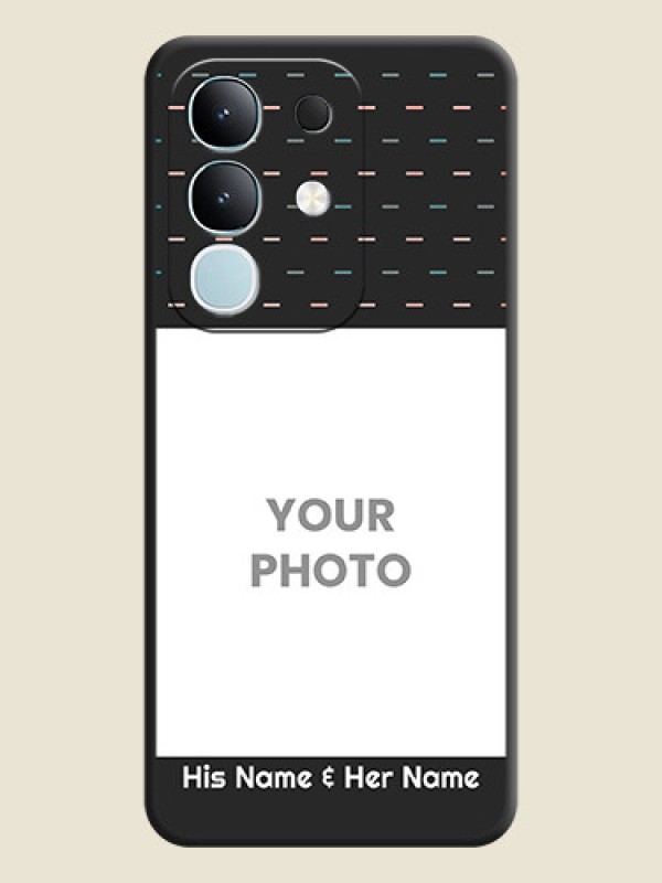 Custom Line Pattern Design with Text On Space Black Custom Soft Matte Mobile Back Cover - Vivo Y31 Pro 5G - alternate view