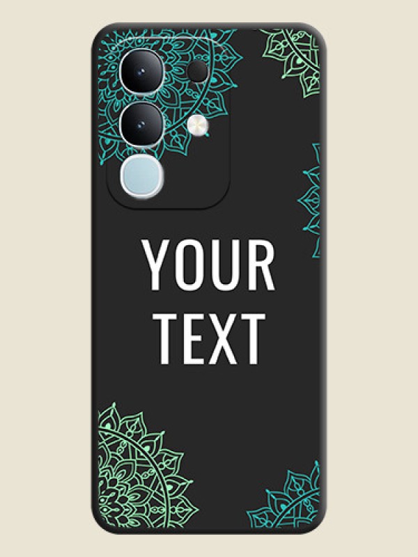 Custom Your Name with Floral Design On Space Black Custom Soft Matte Mobile Back Cover - Vivo Y31 Pro 5G - alternate view