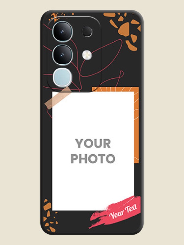 Custom Orange Photo Frame On Space Black Custom Soft Matte Mobile Back Cover - Vivo Y31 Pro 5G - alternate view