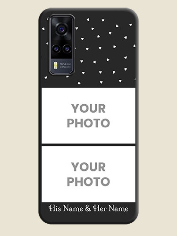Custom Miniature Love Symbols with Name on Space Black Custom Soft Matte Back Cover - Vivo Y31 - alternate view