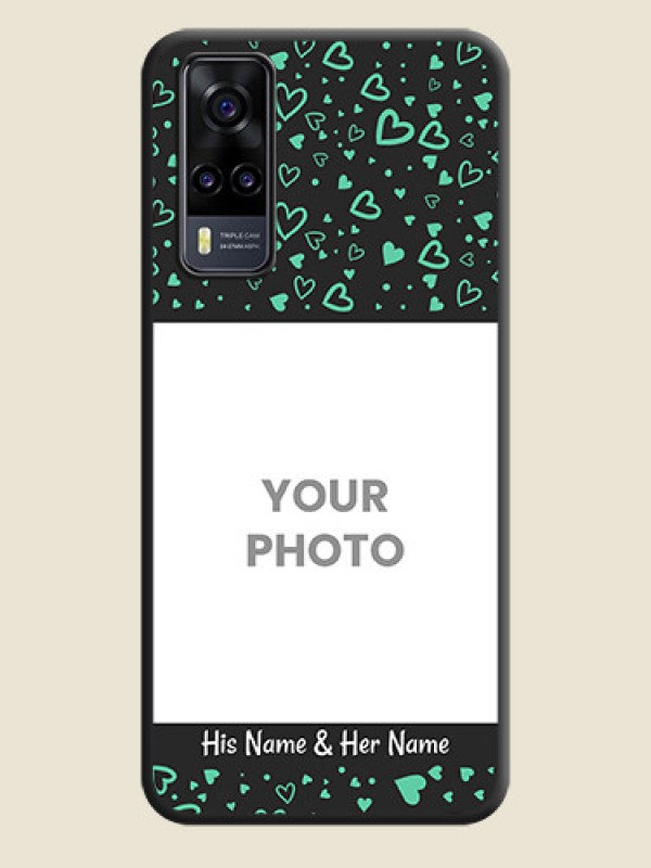 Custom Sea Green Indefinite Love Pattern on Photo on Space Black Soft Matte Mobile Cover - Vivo Y31 - alternate view