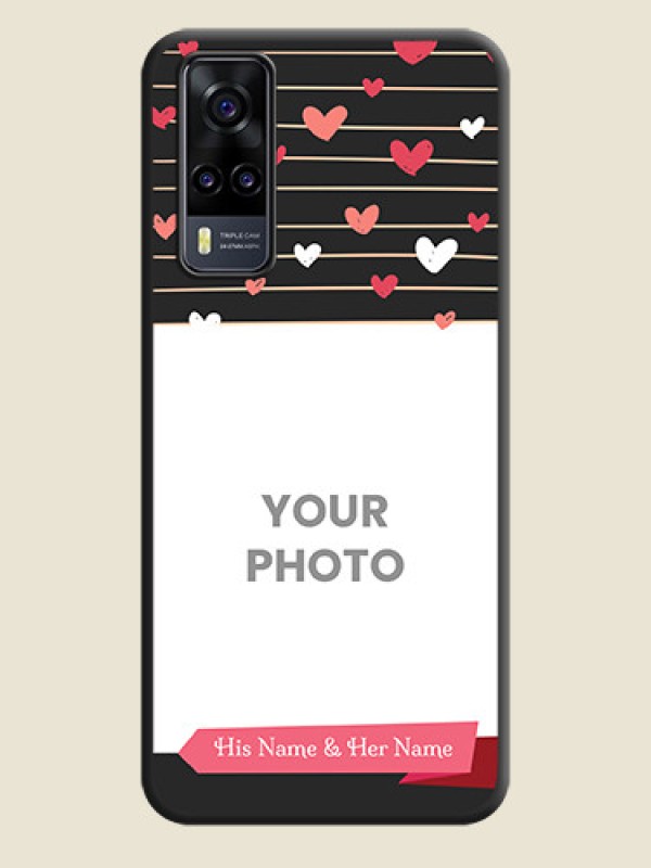 Custom Love Pattern with Name on Pink Ribbon  on Photo on Space Black Soft Matte Back Cover - Vivo Y31 - alternate view