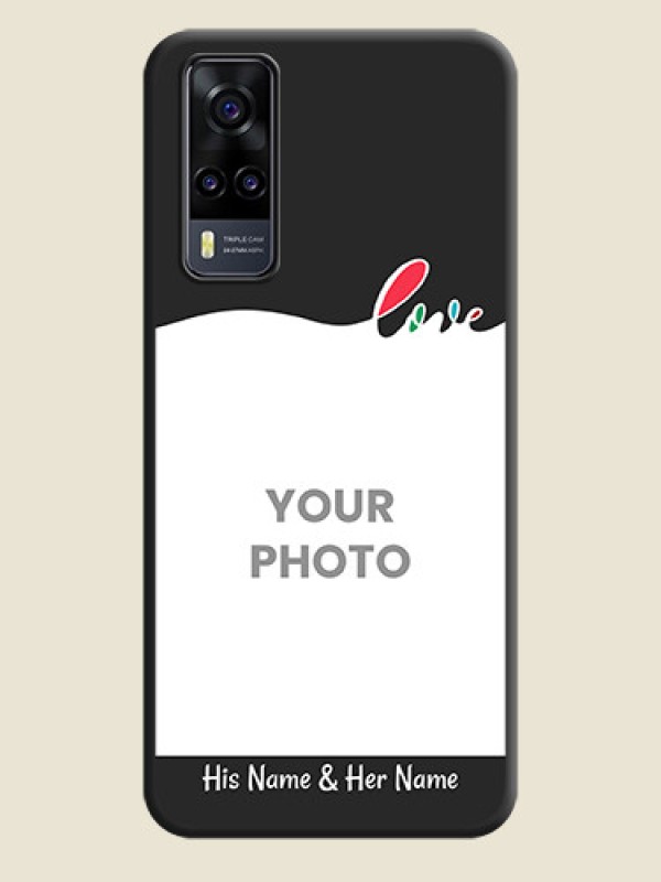 Custom Fall in Love Pattern with Picture on Photo on Space Black Soft Matte Mobile Case - Vivo Y31 - alternate view