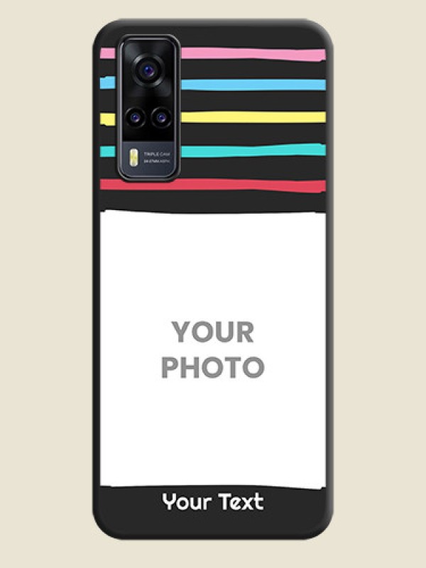 Custom Multicolor Lines with Image on Space Black Personalized Soft Matte Phone Covers - Vivo Y31 - alternate view