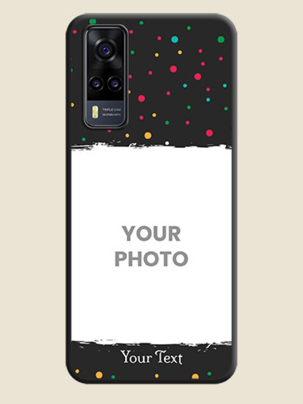 Custom Multicolor Dotted Pattern with Text on Space Black Custom Soft Matte Phone Back Cover - Vivo Y31 - alternate view