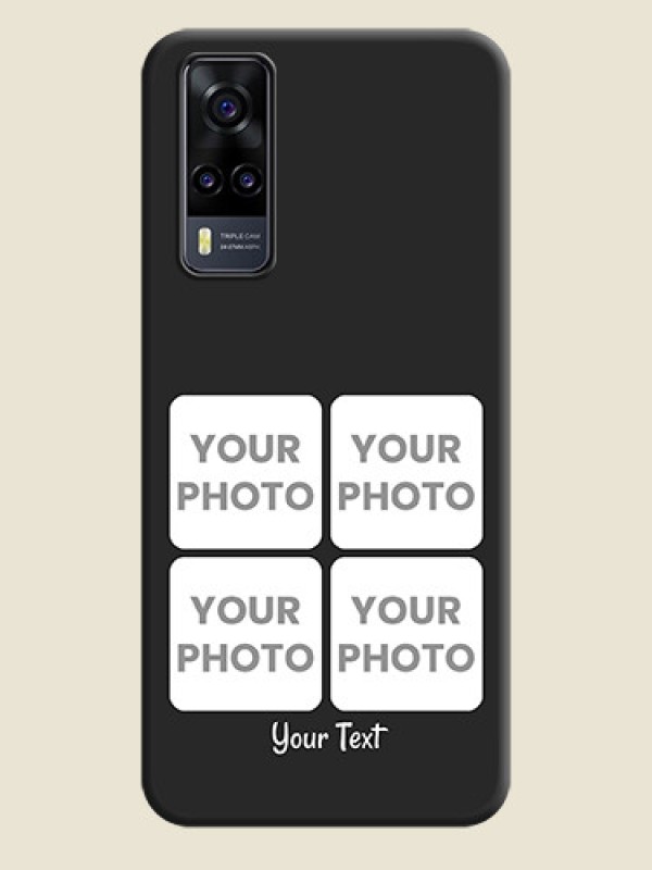 Custom Floral Art with 6 Image Holder on Photo on Space Black Soft Matte Mobile Case - Vivo Y31 - alternate view