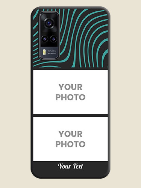 Custom Wave Pattern with 2 Image Holder on Space Black Personalized Soft Matte Phone Covers - Vivo Y31 - alternate view