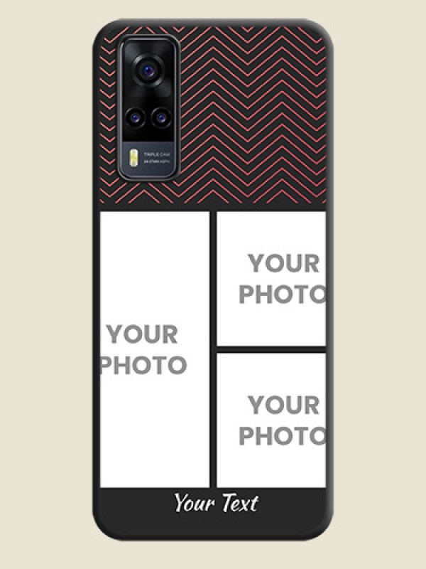 Custom Wave Pattern with 3 Image Holder on Space Black Custom Soft Matte Back Cover - Vivo Y31 - alternate view