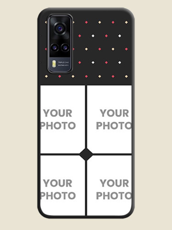 Custom Multicolor Dotted Pattern with 4 Image Holder on Space Black Custom Soft Matte Phone Cases - Vivo Y31 - alternate view