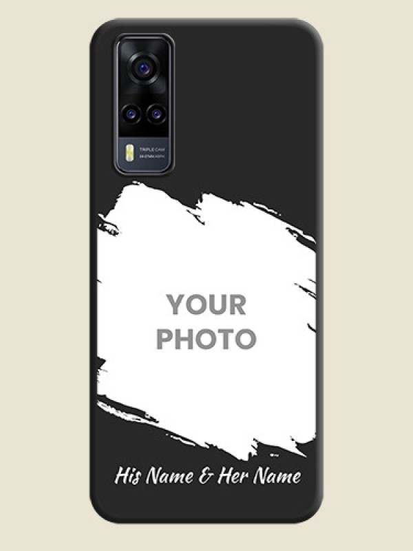 Custom Grunge Brush Strokes on Photo on Space Black Soft Matte Back Cover - Vivo Y31 - alternate view