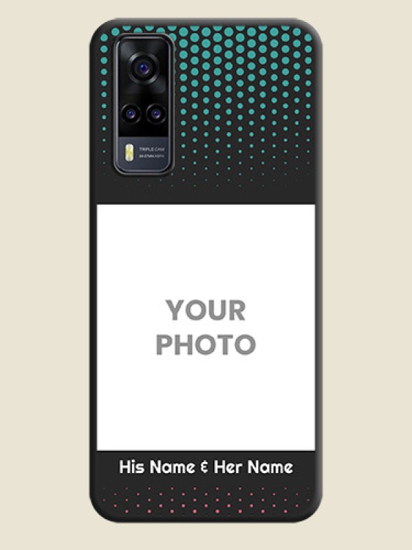 Custom Faded Dots with Grunge Photo Frame and Text on Space Black Custom Soft Matte Phone Cases - Vivo Y31 - alternate view